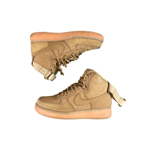 NIKE Air Force 1 Mid ’07 Flax Sneaker Men 8.5 Camel Athletic Versatile Stylish - Picture 8 of 16